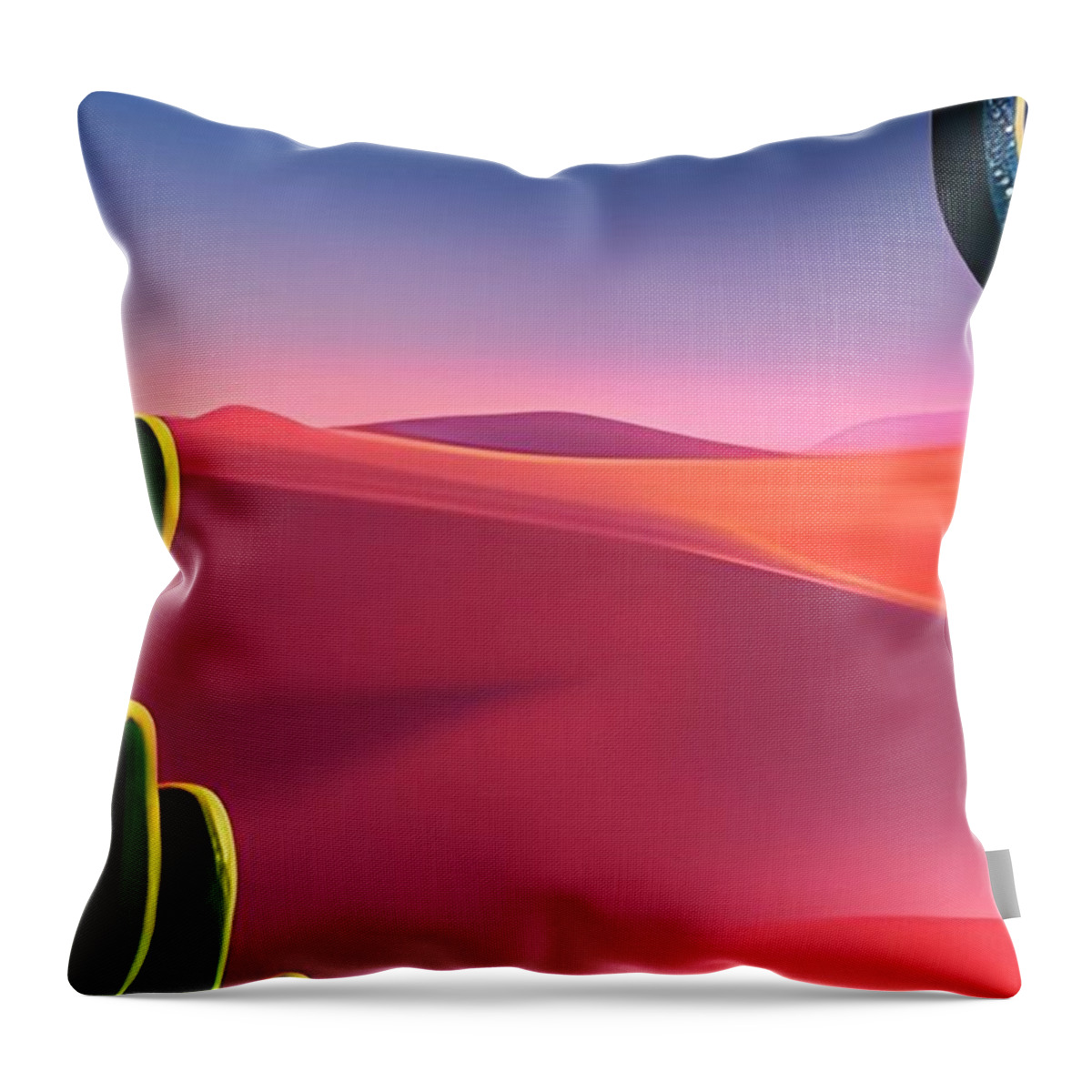 Dusk Throw Pillow featuring the digital art Desert at Dusk II by Bonnie Bruno