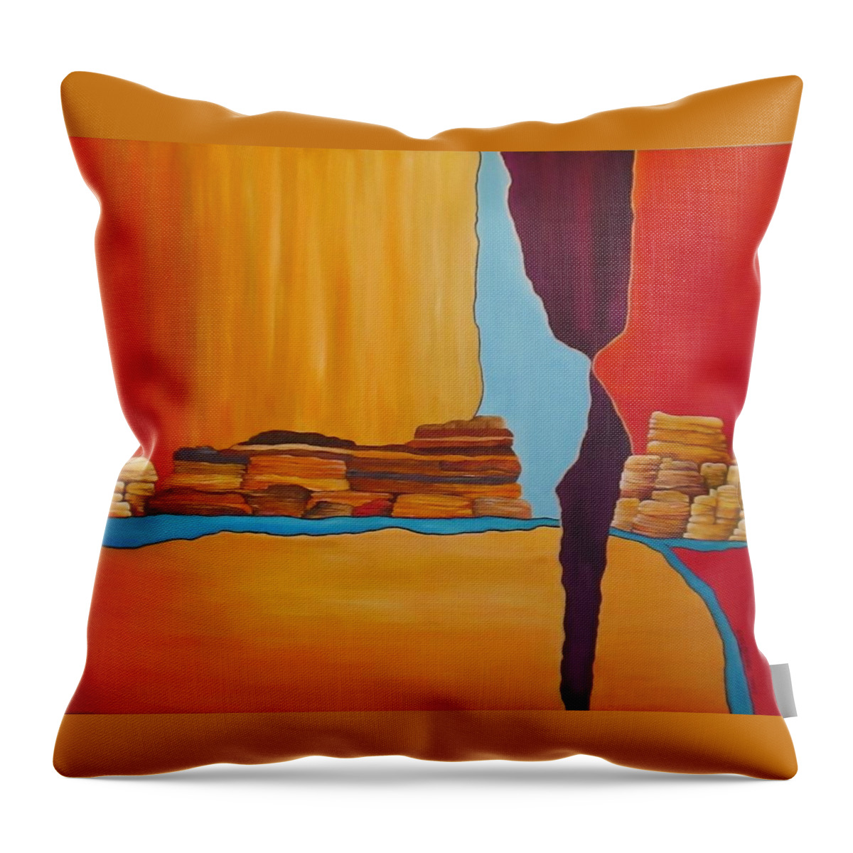 Desert Throw Pillow featuring the painting Desert Canyon Dreams by Carol Sabo