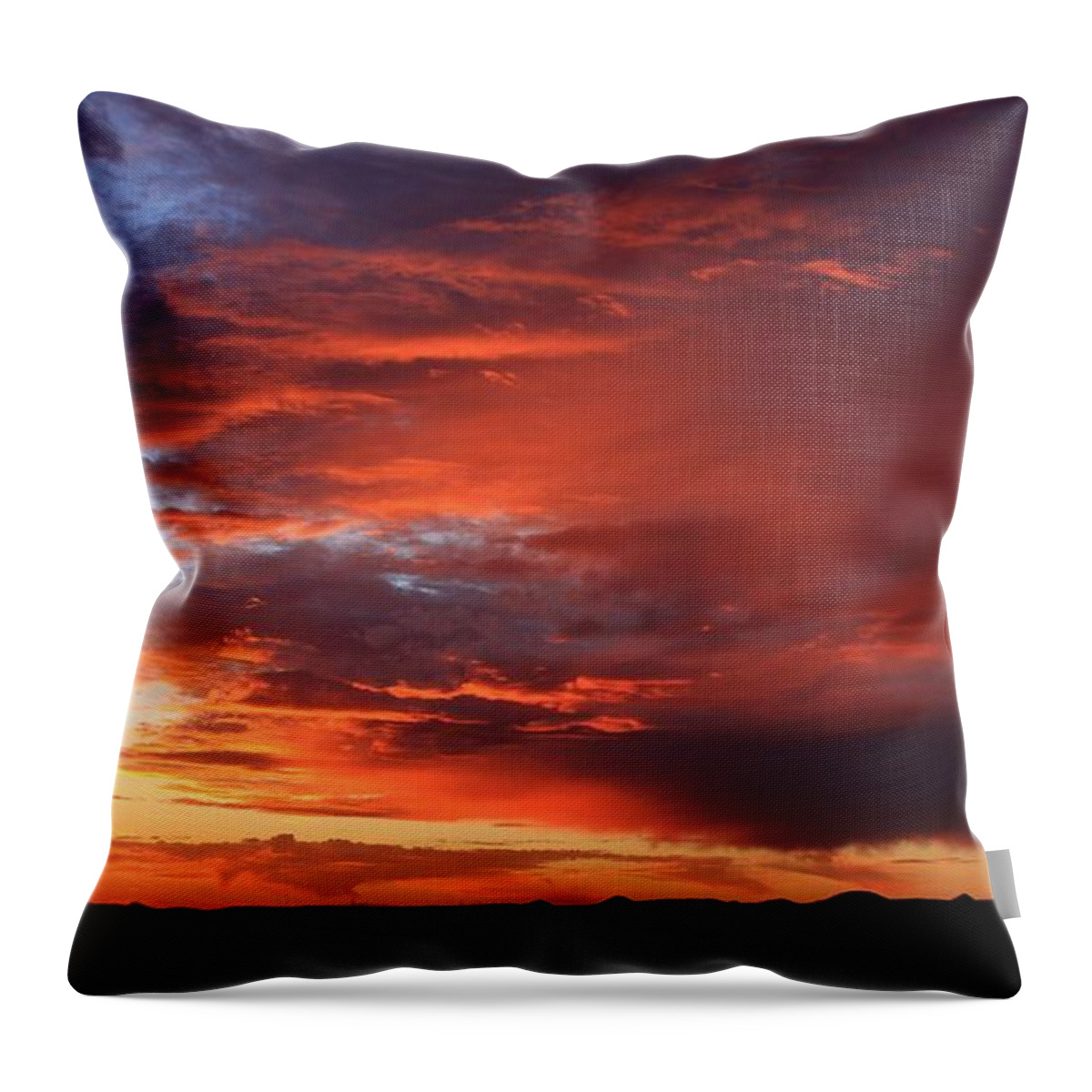 Sky Fire Throw Pillow featuring the photograph SkyFire - 3 by Gene Taylor