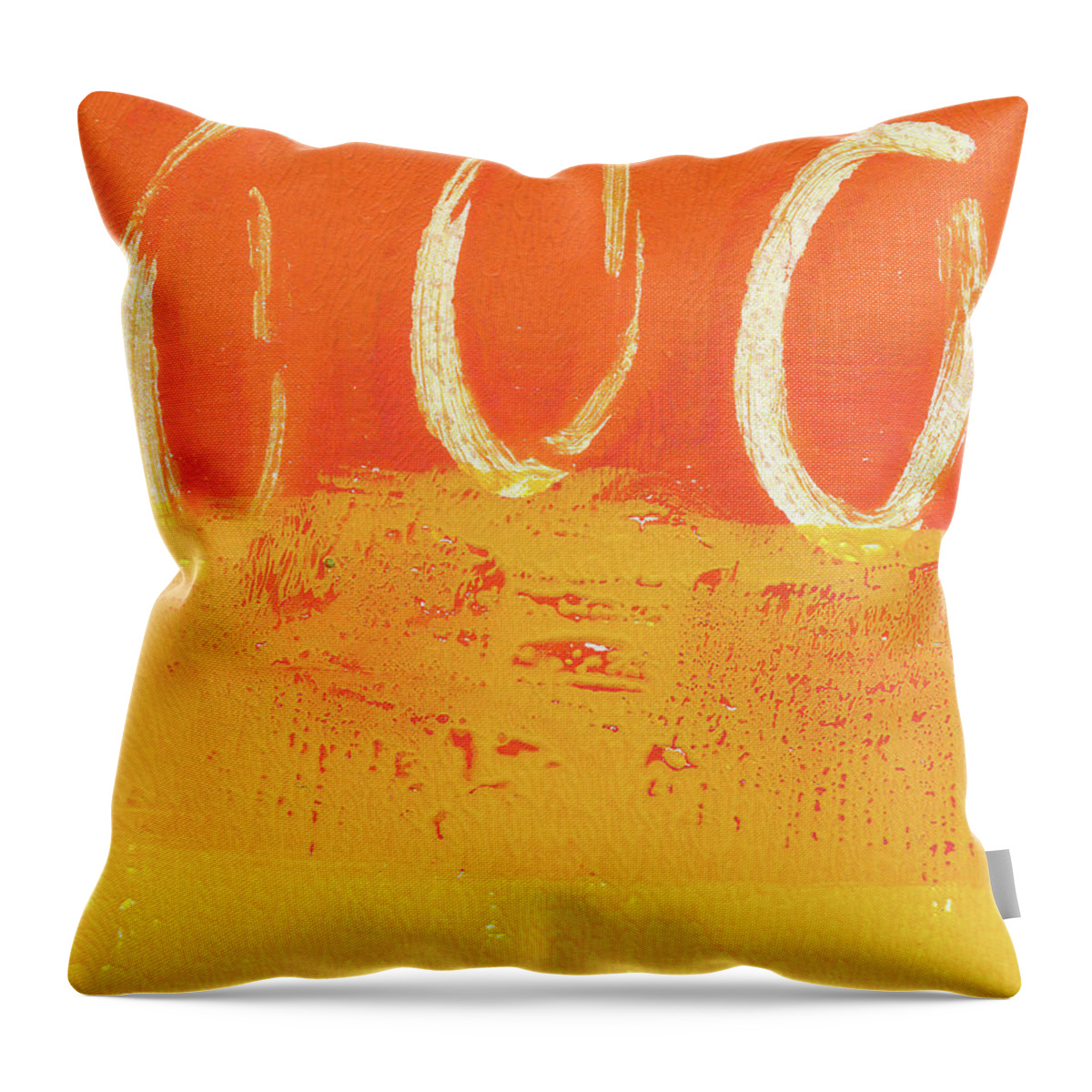 Abstract Throw Pillow featuring the painting Desert Sun by Linda Woods