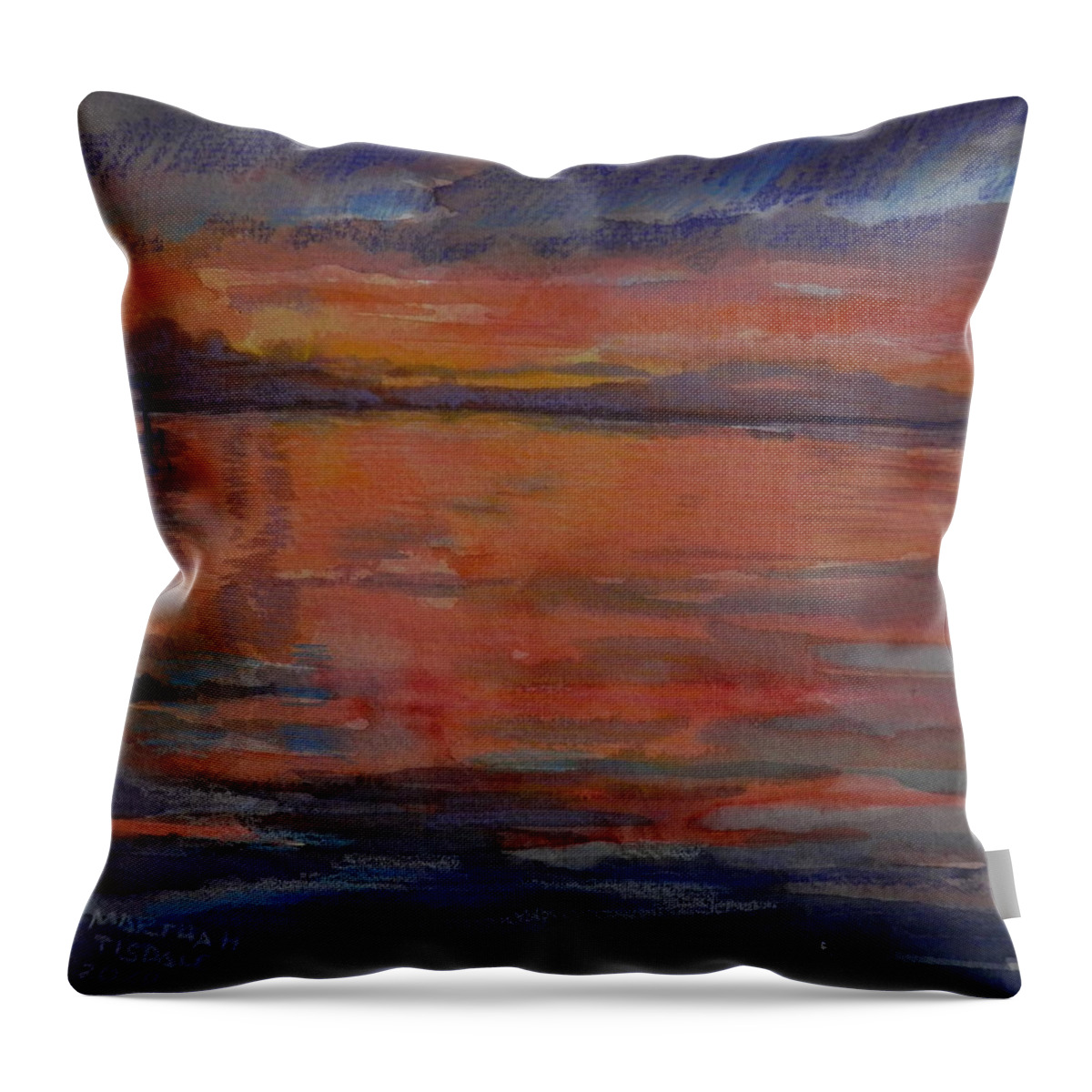Sunset Throw Pillow featuring the painting Destin Sunset by Martha Tisdale