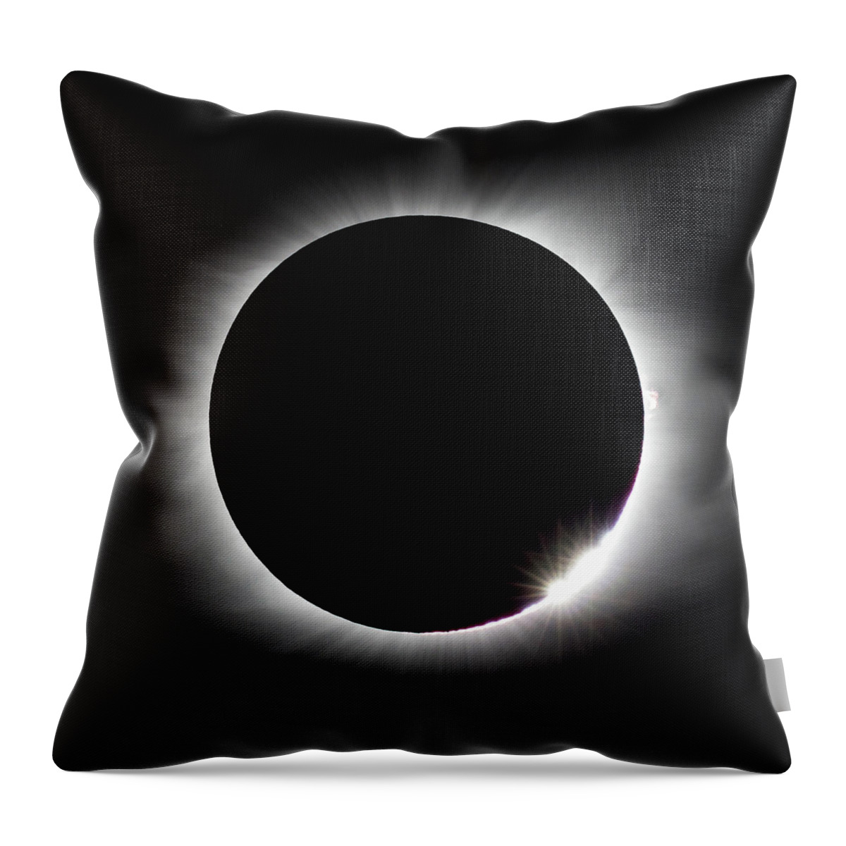 Solar Eclipse Throw Pillow featuring the photograph Diamonds In The Sky by David Beechum