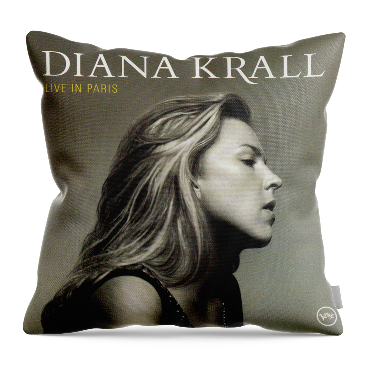 Diana Krall Throw Pillow featuring the photograph Diana Krall live Paris by Imagery-at- Work
