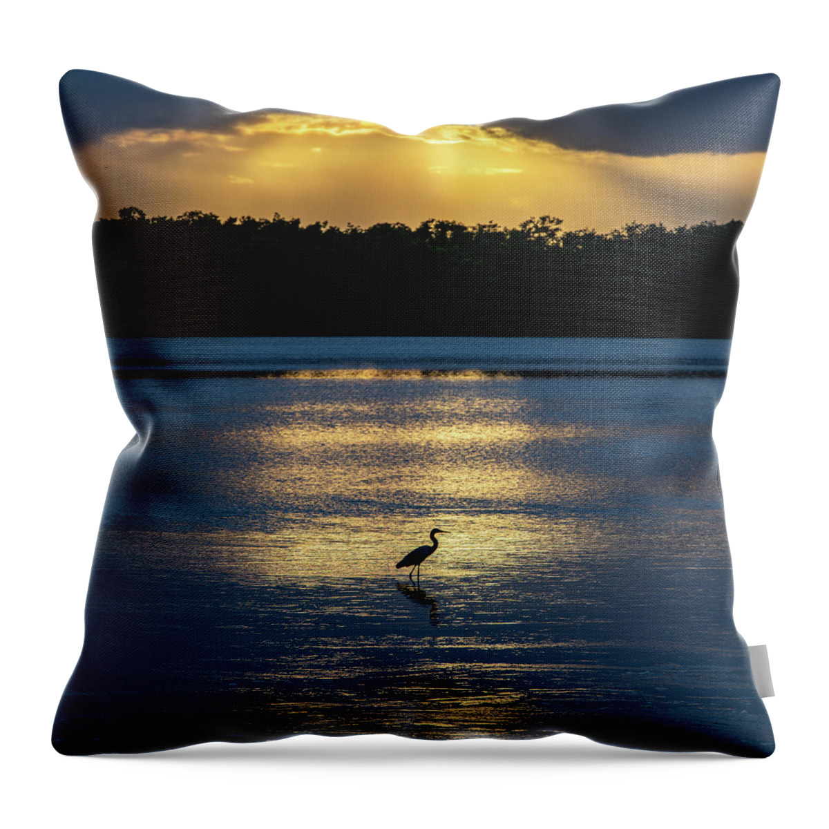 Sanibel Throw Pillow featuring the photograph Ding Darling Sunset by Edward Saternus