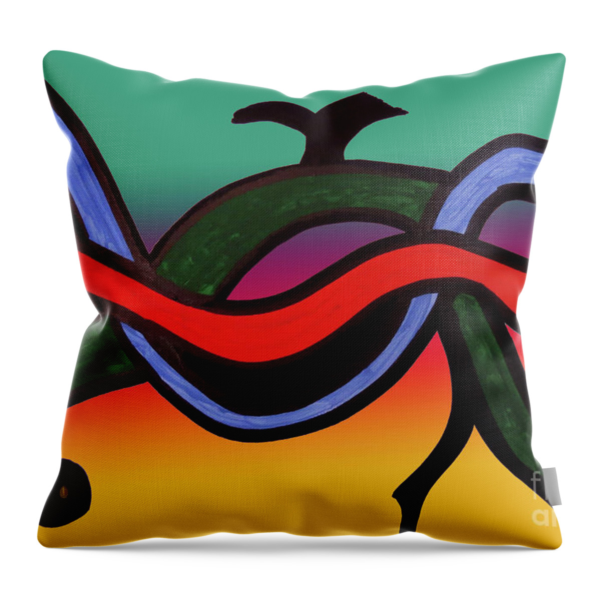 Abstract Throw Pillow featuring the mixed media Directional by Mary Mikawoz