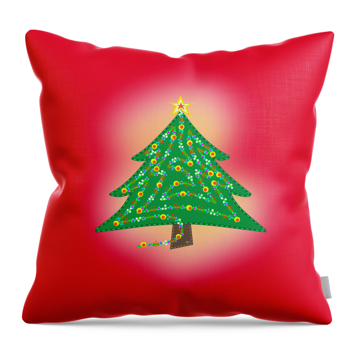 Christmas Tree Throw Pillow featuring the digital art Discover XMAS - Christmas Art by Bill Ressl
