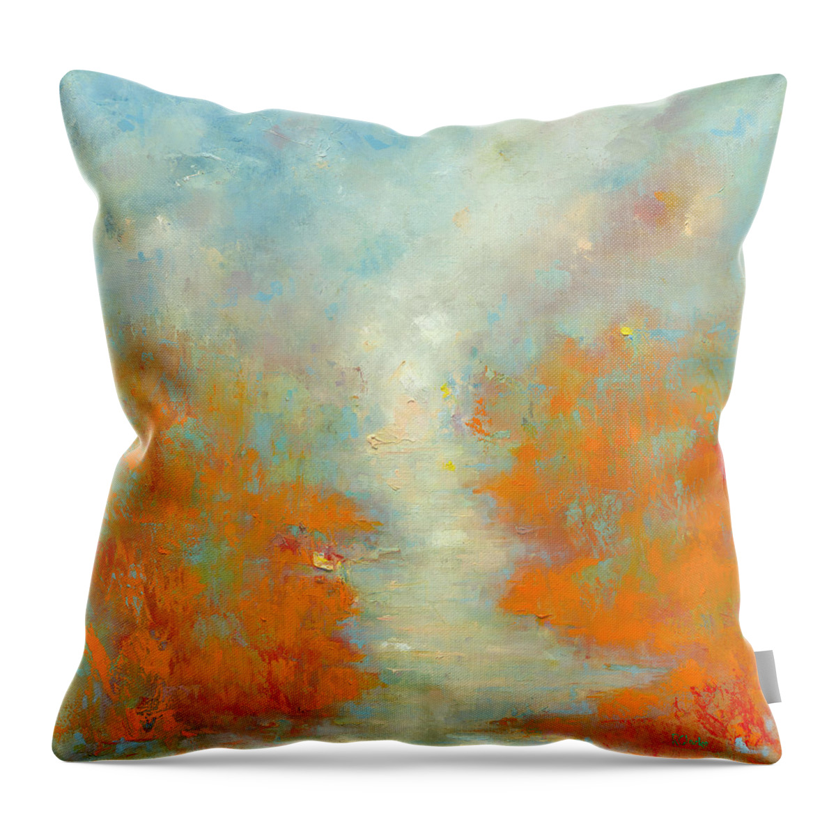 Trees Throw Pillow featuring the painting Distance by Roger Clarke