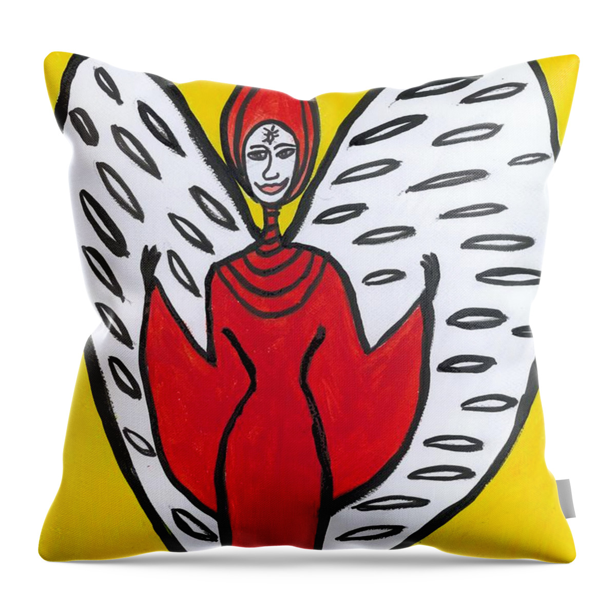 Angel Throw Pillow featuring the painting Divatrea by Victoria Mary Clarke