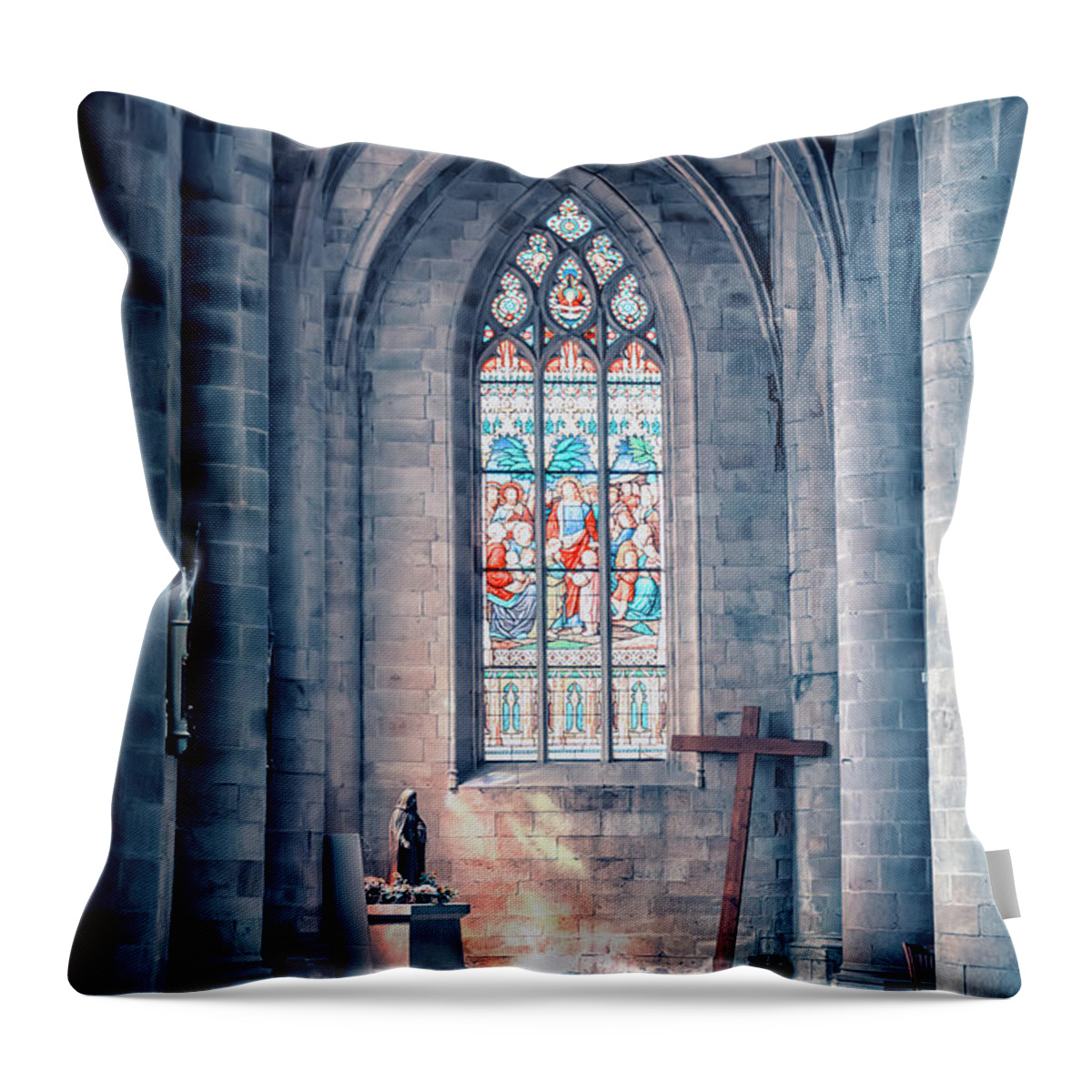 Ancient Throw Pillow featuring the photograph Divine Light by Manjik Pictures