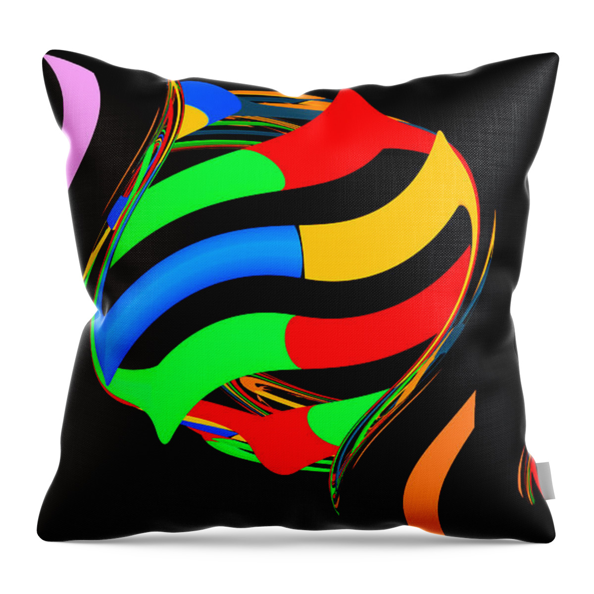 Adenine Throw Pillow featuring the digital art DNA Vortex Flat by Russell Kightley