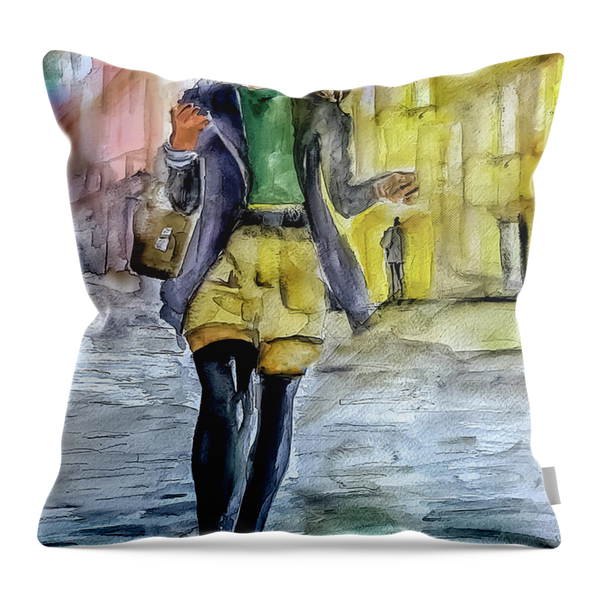 Sexy Throw Pillow featuring the painting Do Not Mess Around by Lisa Kaiser