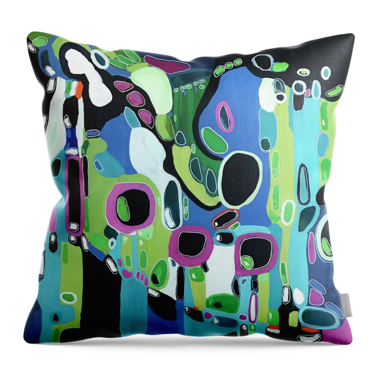 Abstract Art Throw Pillow featuring the painting Do You Know by Heather Moffatt