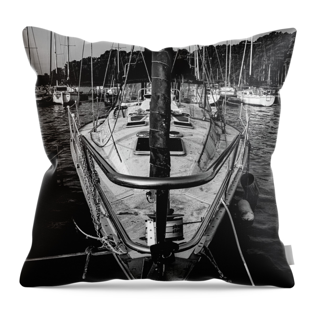 Boat Throw Pillow featuring the photograph Docked by Jamie Tyler