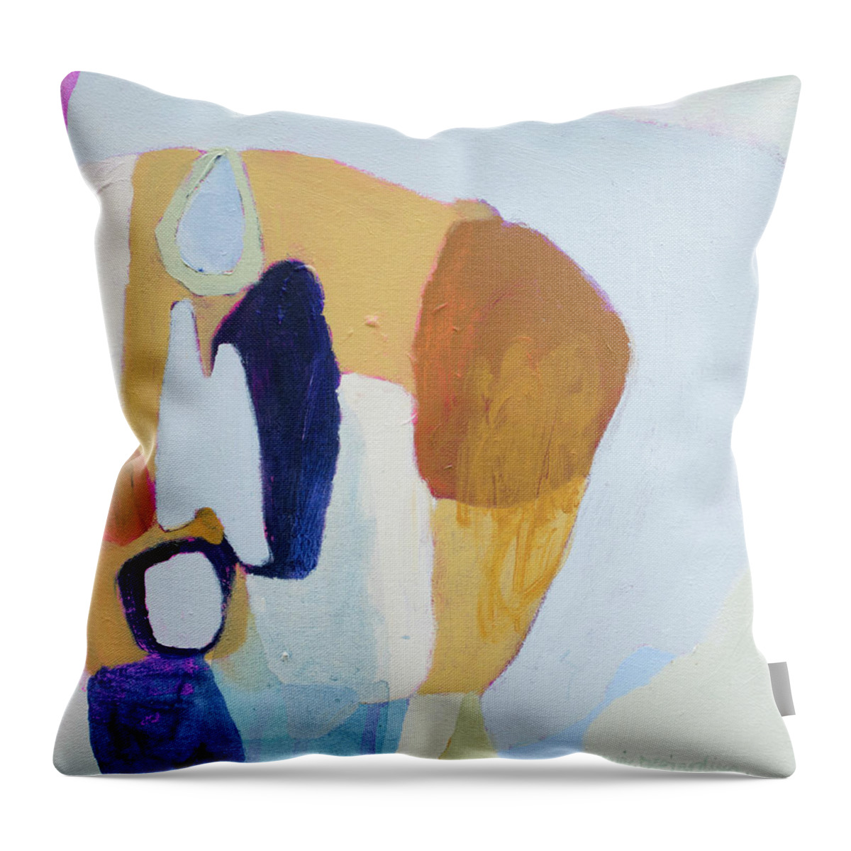Abstract Throw Pillow featuring the painting Does This Make Me Look Fat? by Claire Desjardins