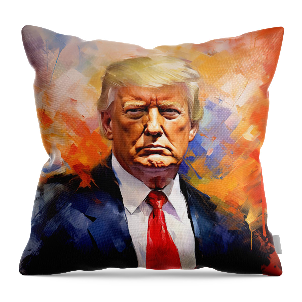 Donald Throw Pillow featuring the digital art Donald J Trump by Carlos Diaz