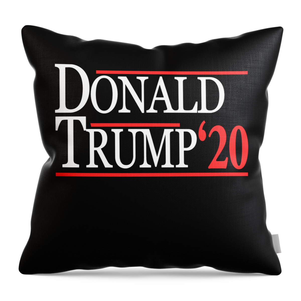 Funny Throw Pillow featuring the digital art Donald Trump For President 2020 by Flippin Sweet Gear