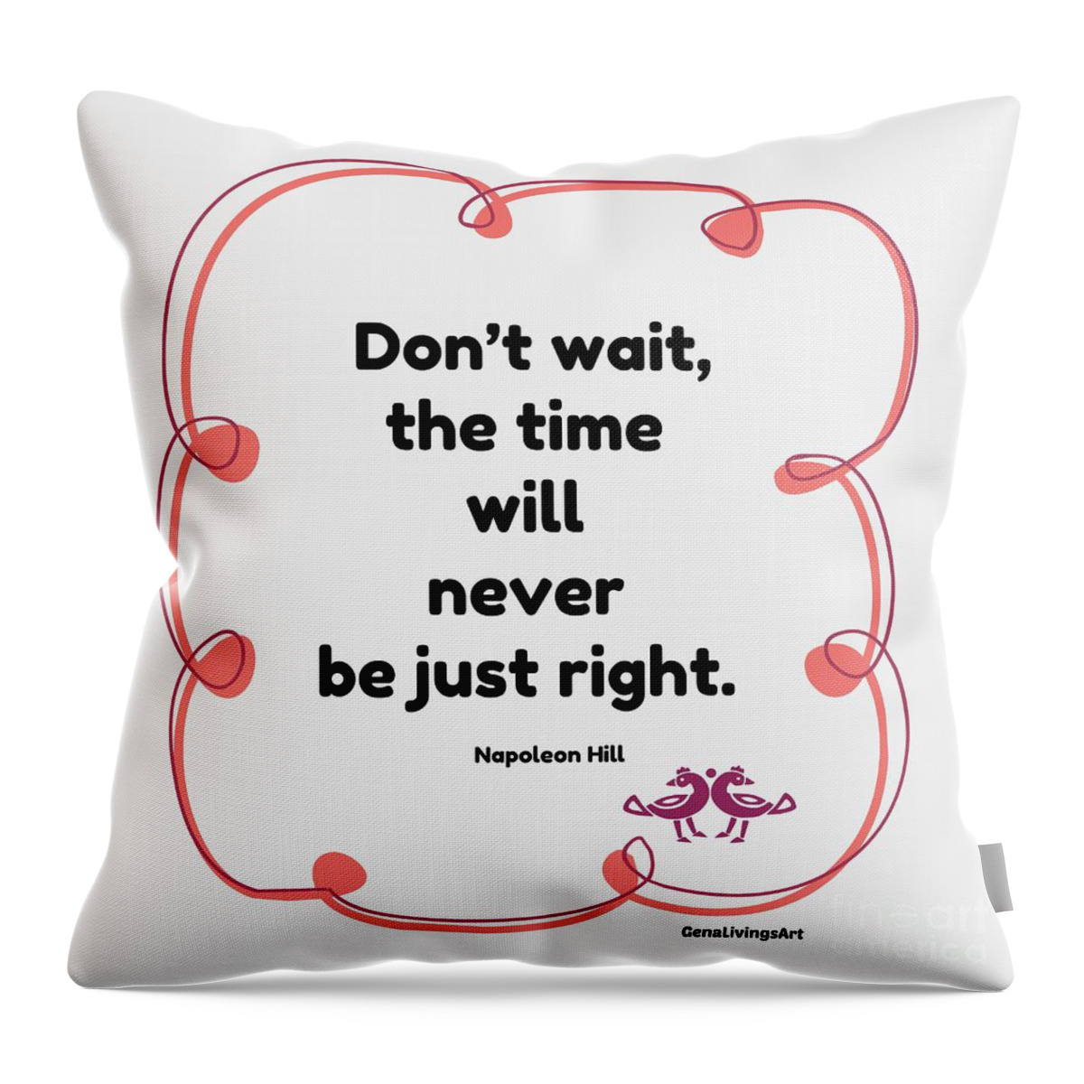  Throw Pillow featuring the digital art Don't Wait Mug by Gena Livings