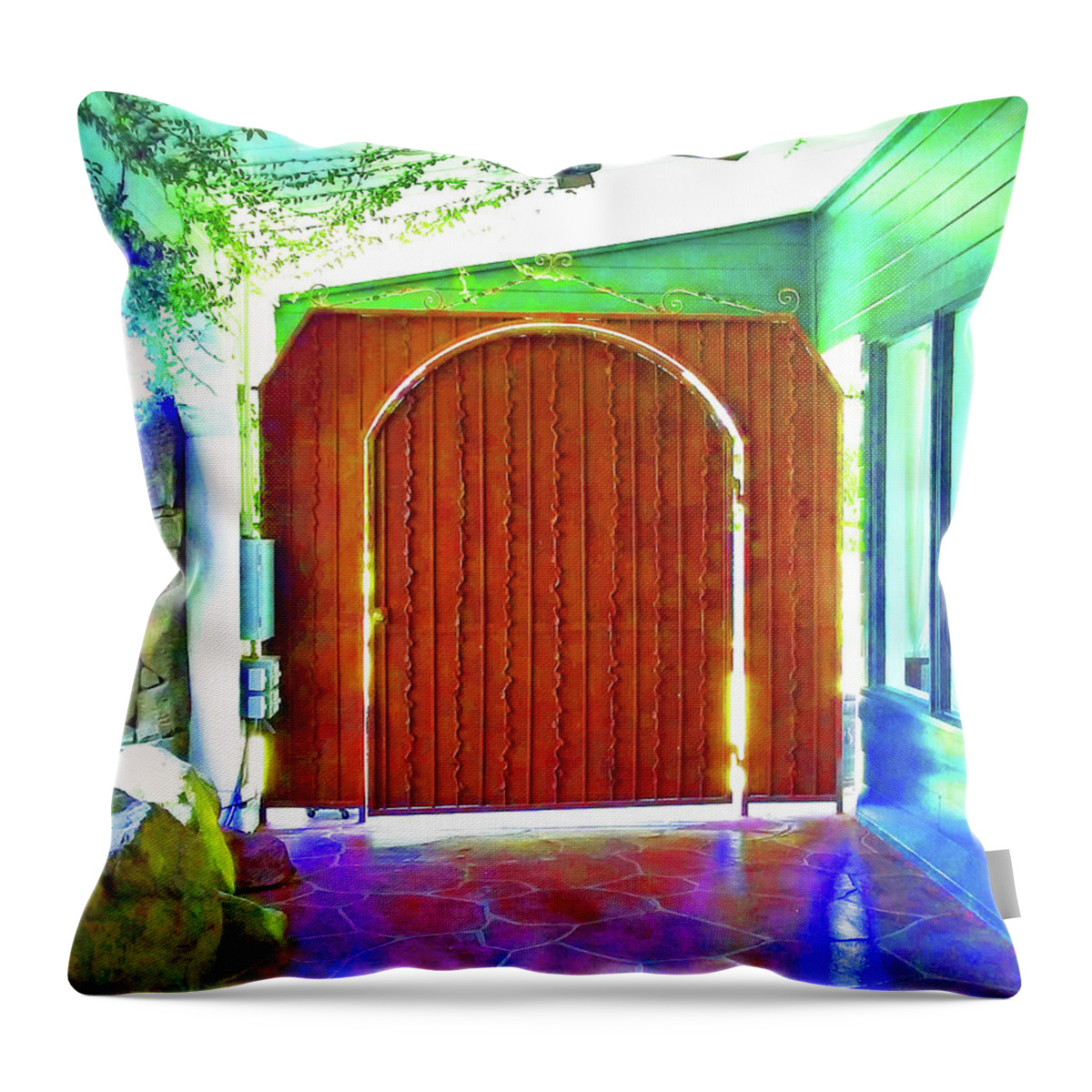 Spiritual Throw Pillow featuring the photograph Doorway To The Light by Andrew Lawrence