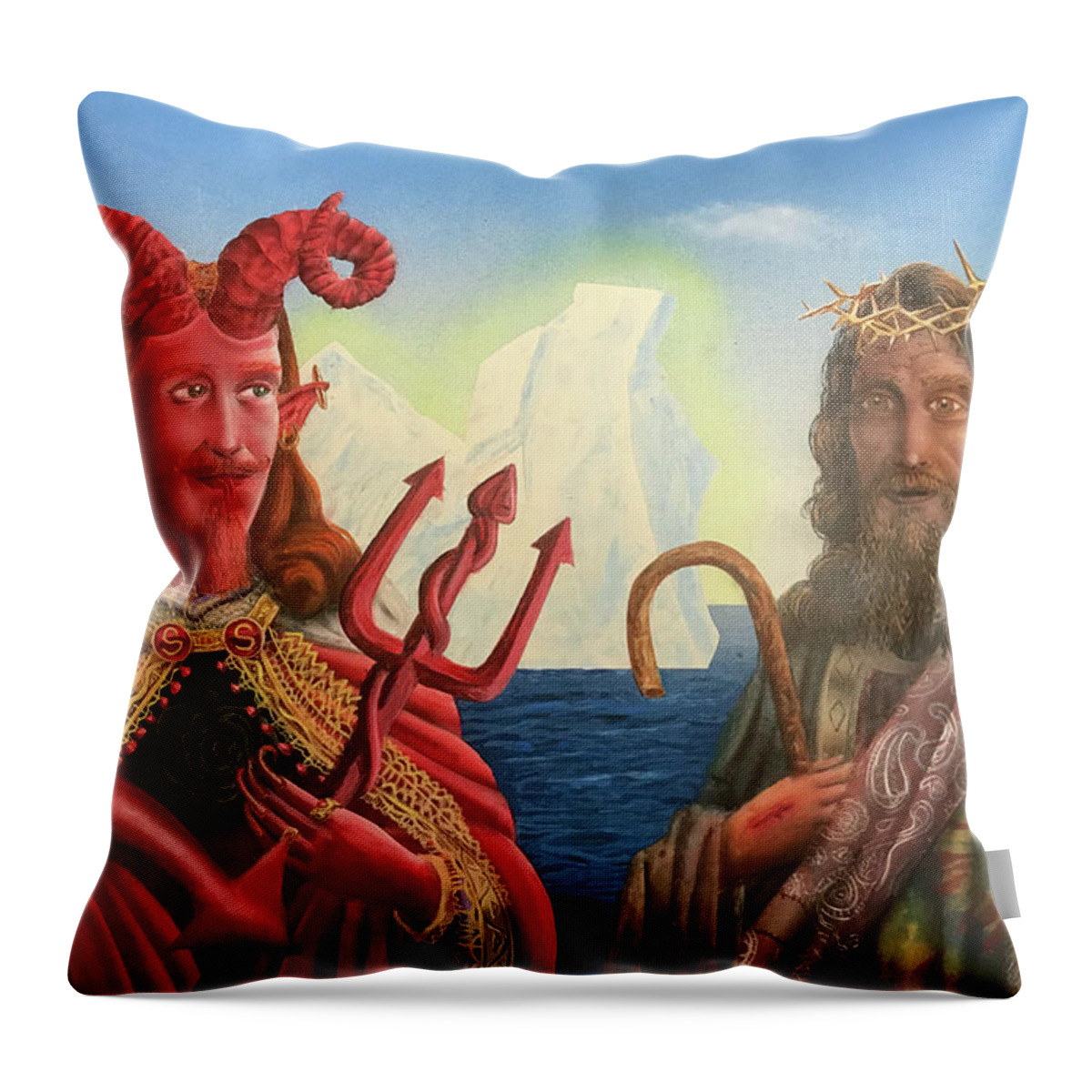 Vrist Throw Pillow featuring the painting Double Take by Peter Bartczak