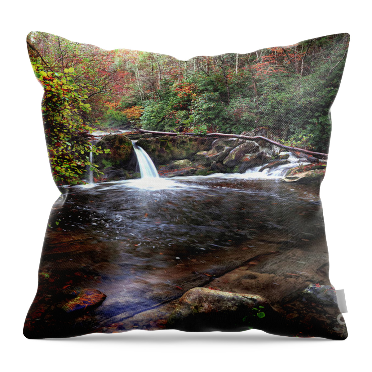 Waterfalls Throw Pillow featuring the photograph Double Trouble by Rick Lipscomb