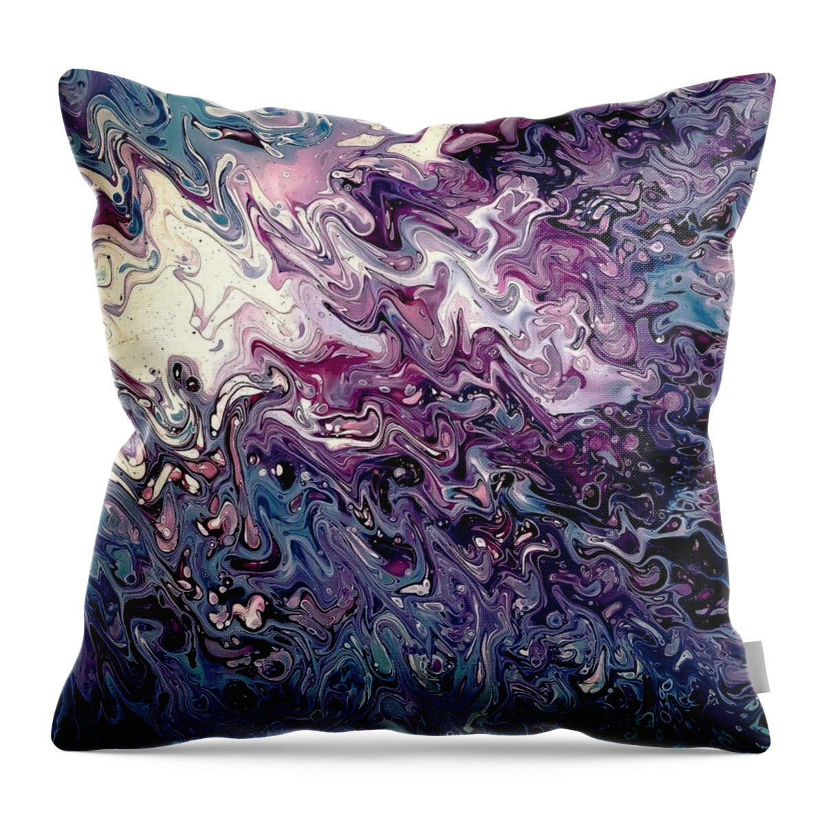 Blue Throw Pillow featuring the painting Double Vision by Gena Herro