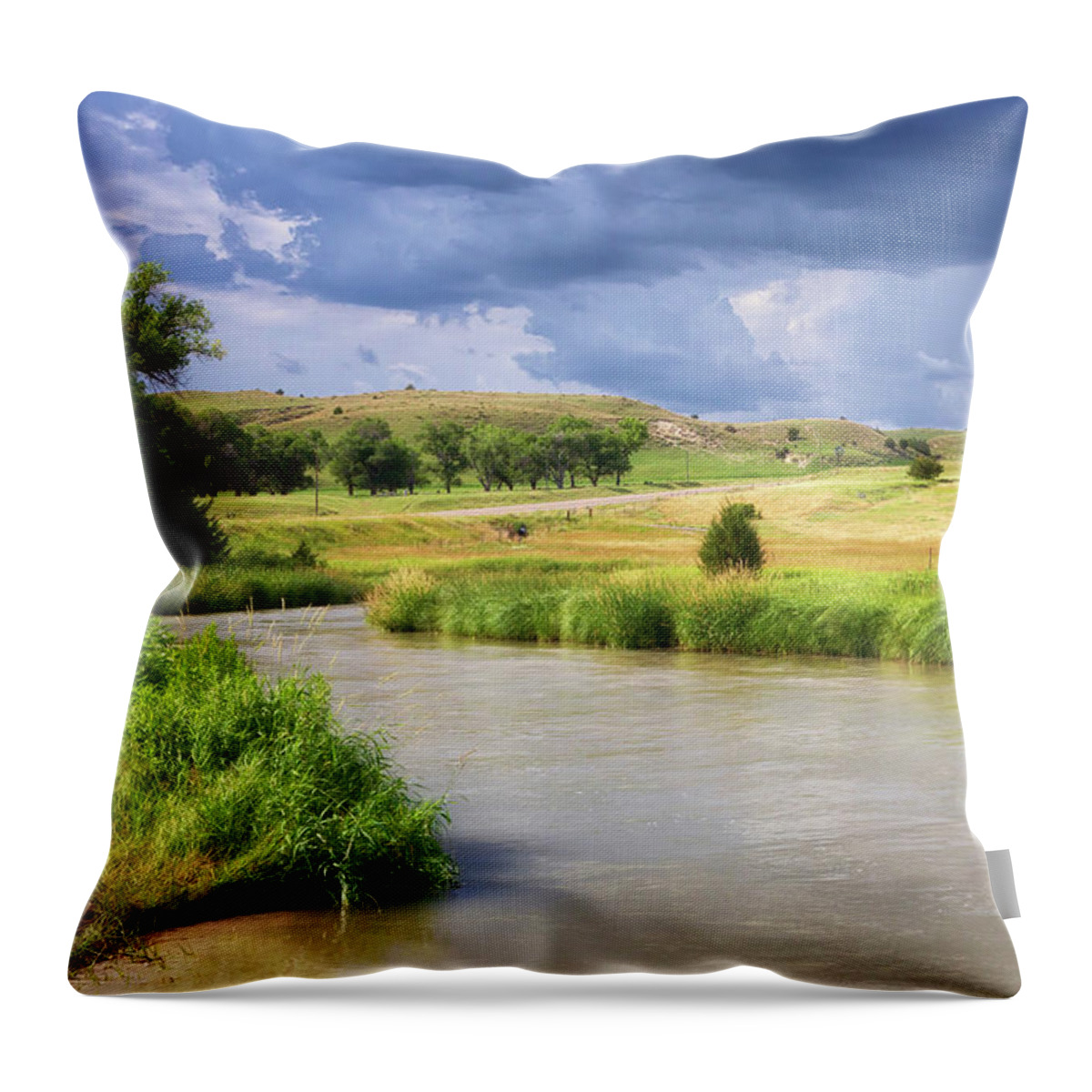 Nebraska Throw Pillow featuring the photograph Down by the Middle Loup - Nebraska Sandhills by Susan Rissi Tregoning