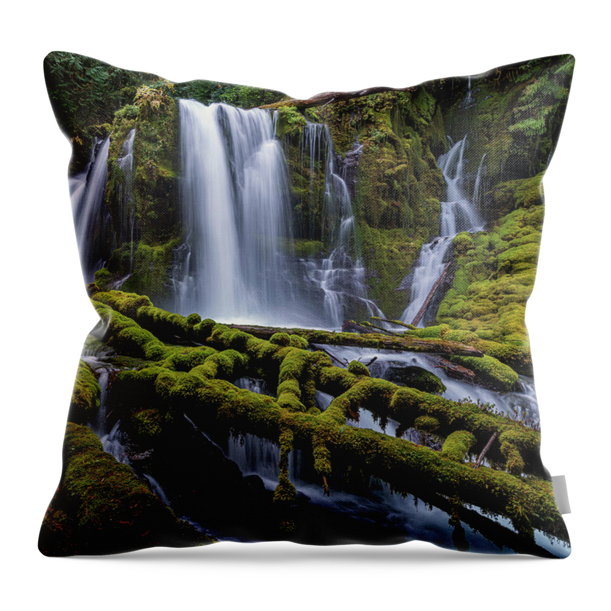 Downing Falls Throw Pillow featuring the photograph Downing Falls by Ulrich Burkhalter