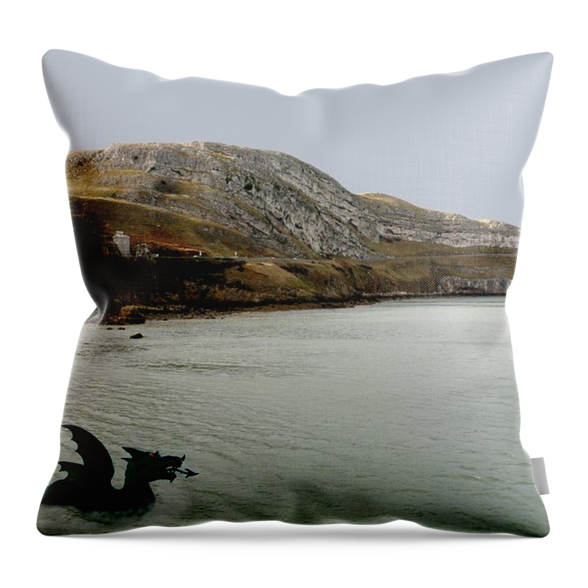 Dragons Throw Pillow featuring the photograph Dragon bay by Christopher Rowlands