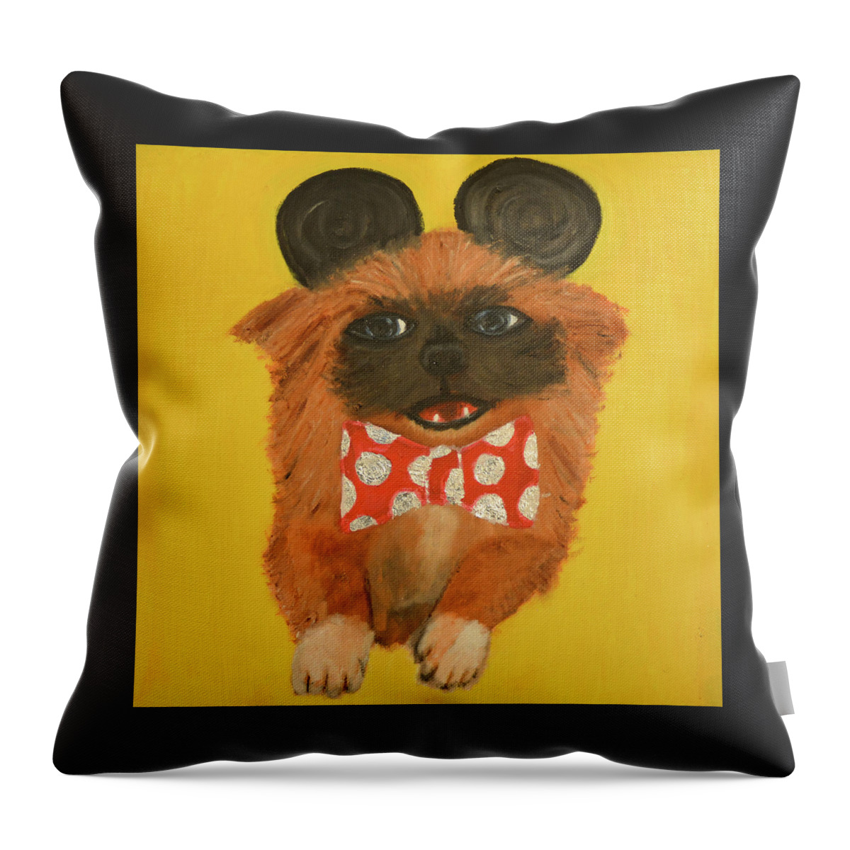 Tibbies Throw Pillow featuring the painting Dragon Goes To Disneyland by Anita Hummel