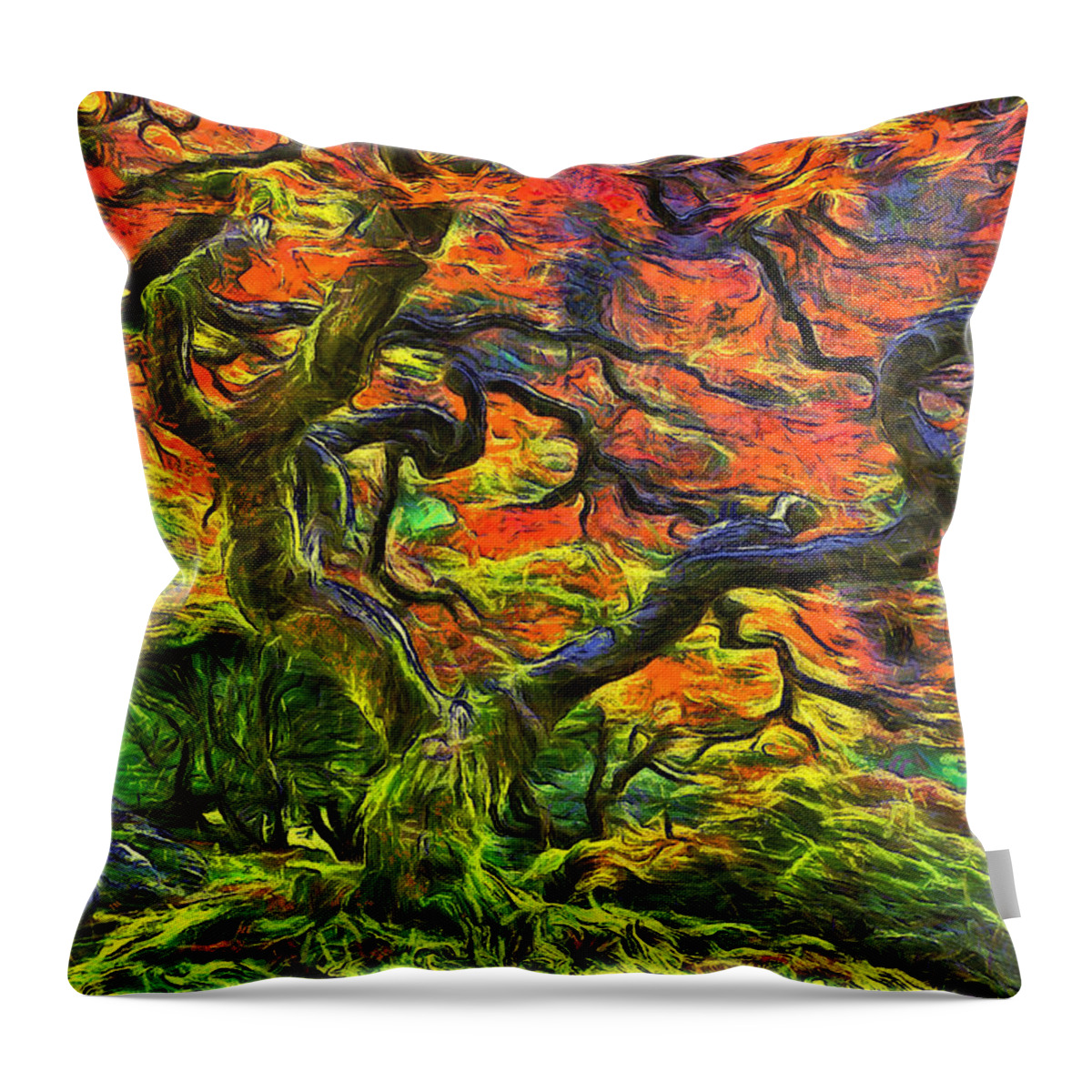 Digital Art Throw Pillow featuring the digital art Dragon Tree by Mark Kiver