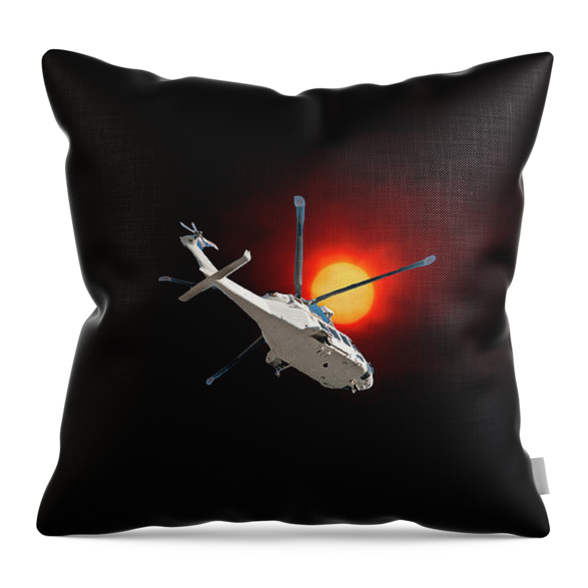Bushfire Sunset Throw Pillow featuring the photograph Dramatic Bushfire Sunset Sky. by Geoff Childs