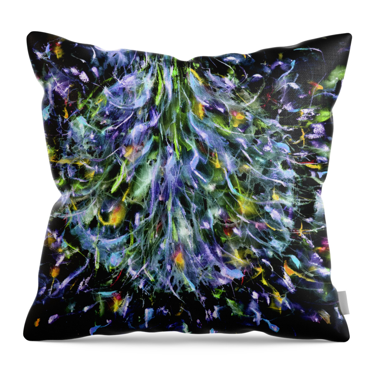  Throw Pillow featuring the painting 'Drawing in Hope from Around' inverted 1 by Petra Rau