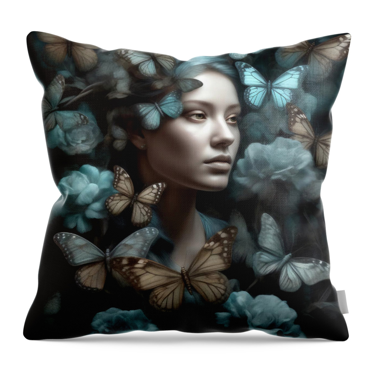 Woman Throw Pillow featuring the digital art Dream A Little Dream by Jacky Gerritsen