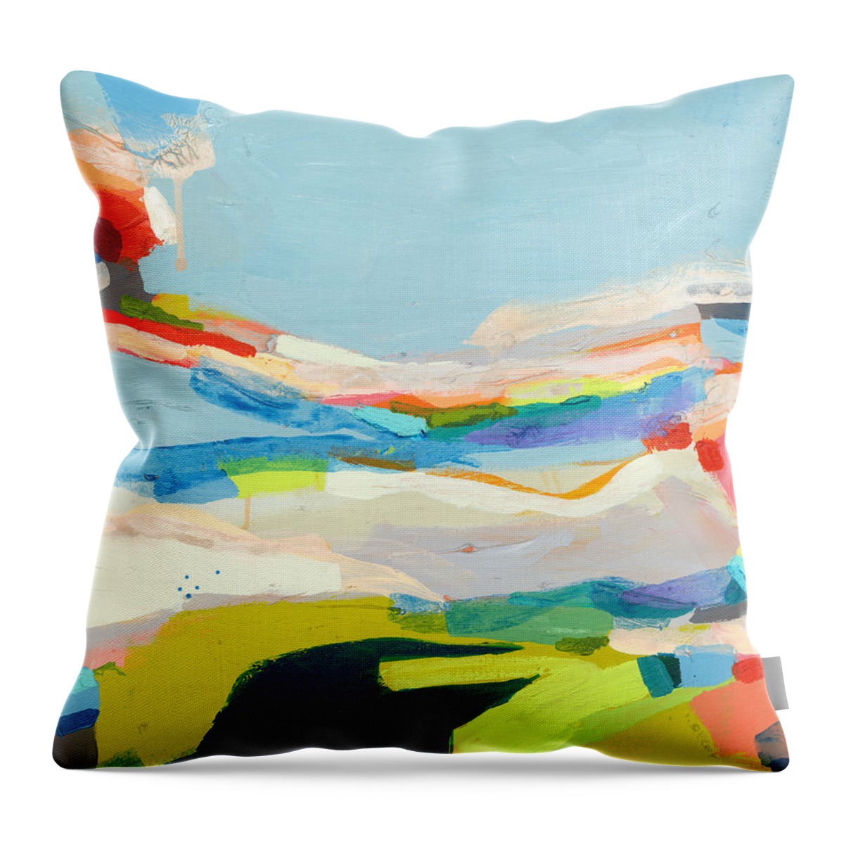 Abstract Throw Pillow featuring the painting Dream of Green by Claire Desjardins