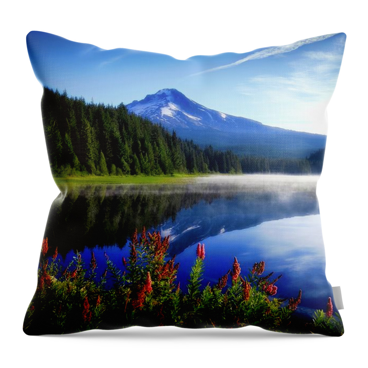 Dream Of Lake Trillium Throw Pillow featuring the photograph Dream of Lake Trillium by Lynn Hopwood