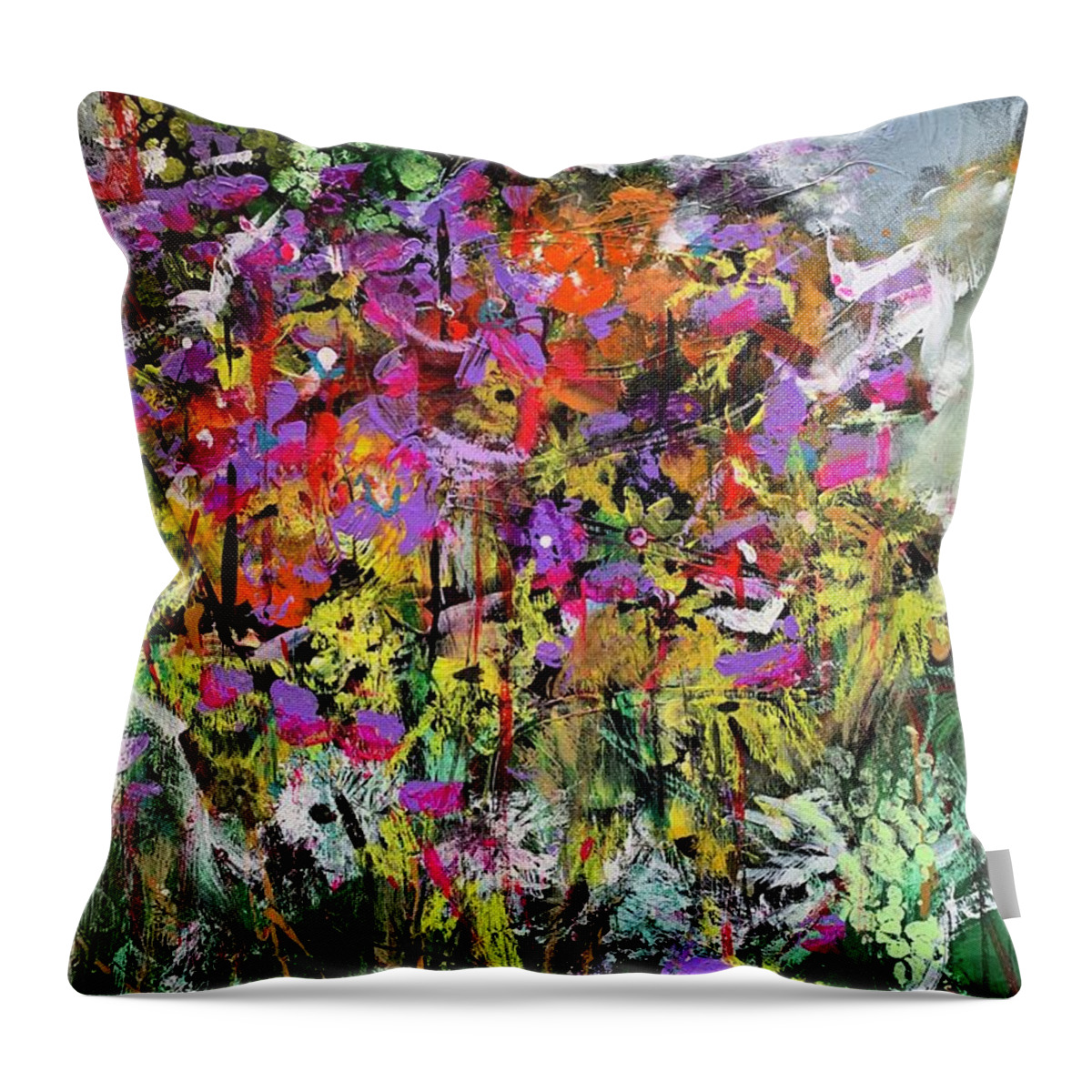 Color Throw Pillow featuring the painting Dreaming Fields by Bonny Butler