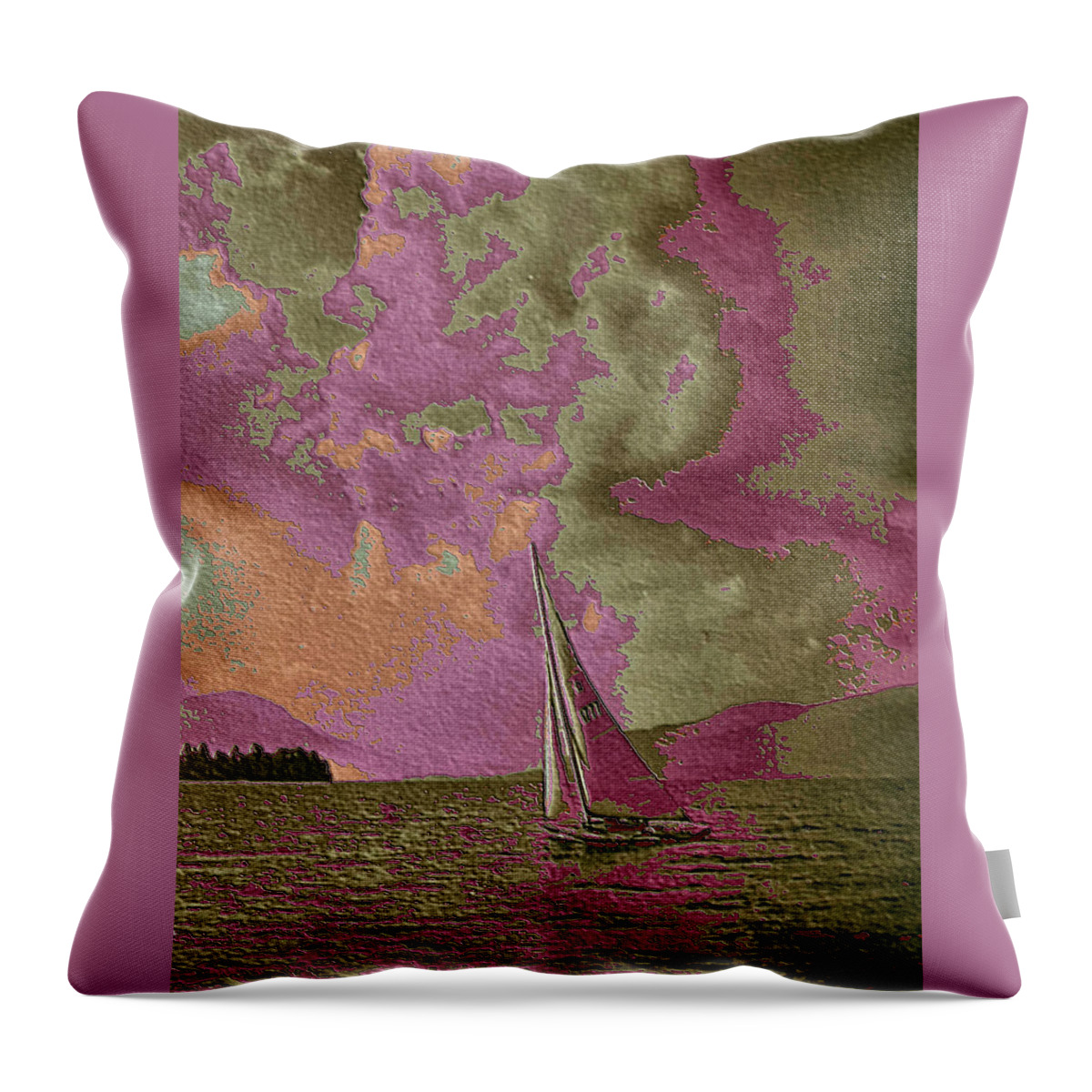 Sail Throw Pillow featuring the digital art Dreaming of Sailing Two by Russel Considine