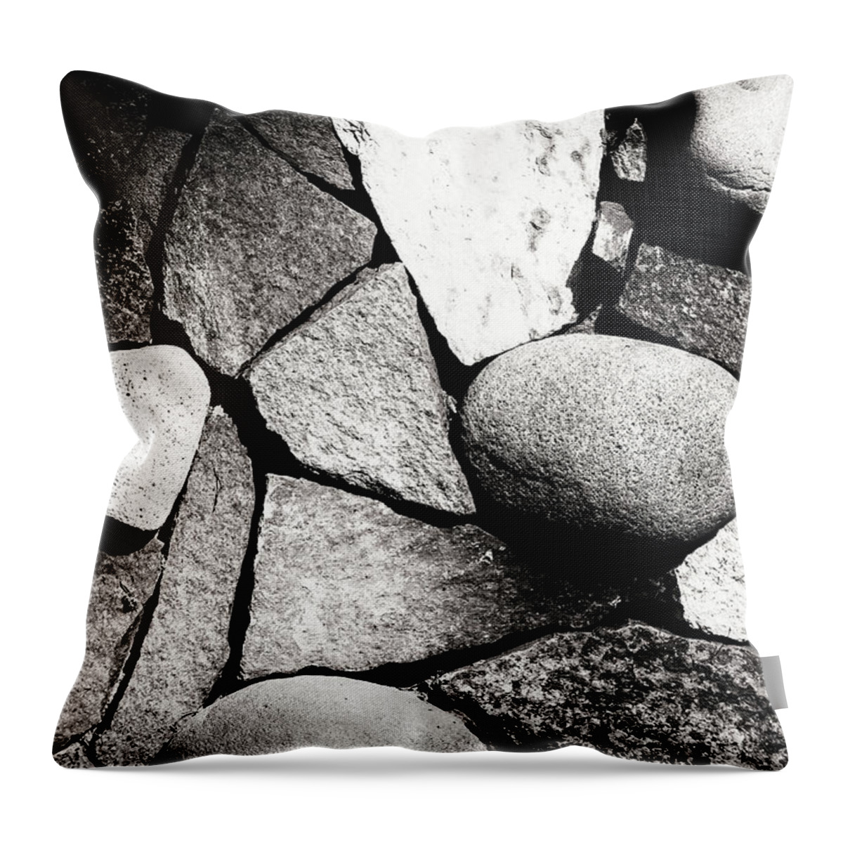Dry Throw Pillow featuring the photograph Dry Built Stone Wall by John Williams