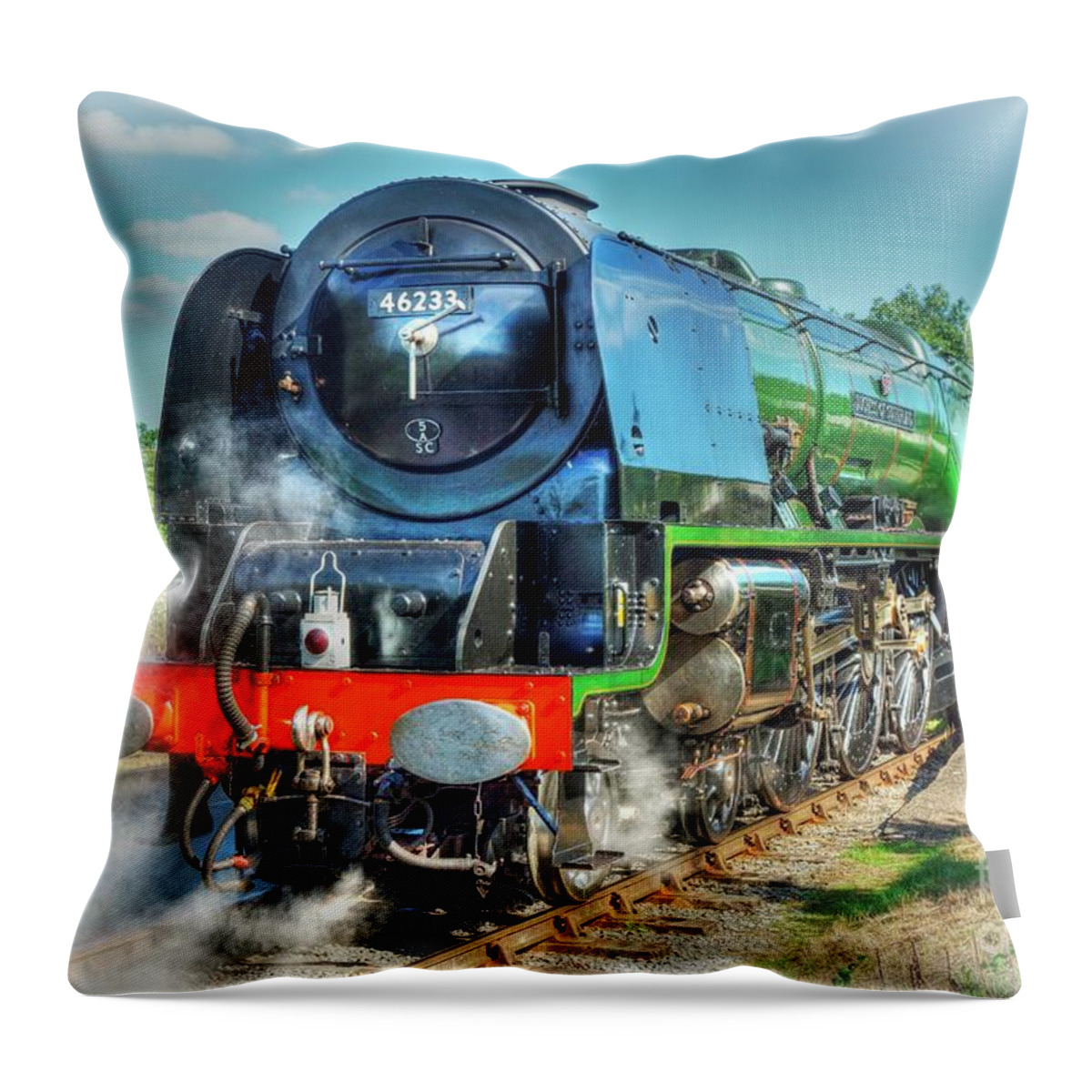 Steam Throw Pillow featuring the photograph Duchess at Butterley Station by David Birchall