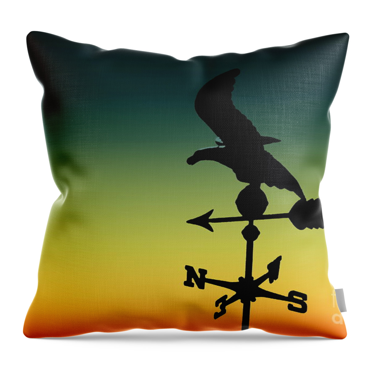 North Throw Pillow featuring the photograph Due North Silhouette On The Dusk Sky by Colleen Cornelius