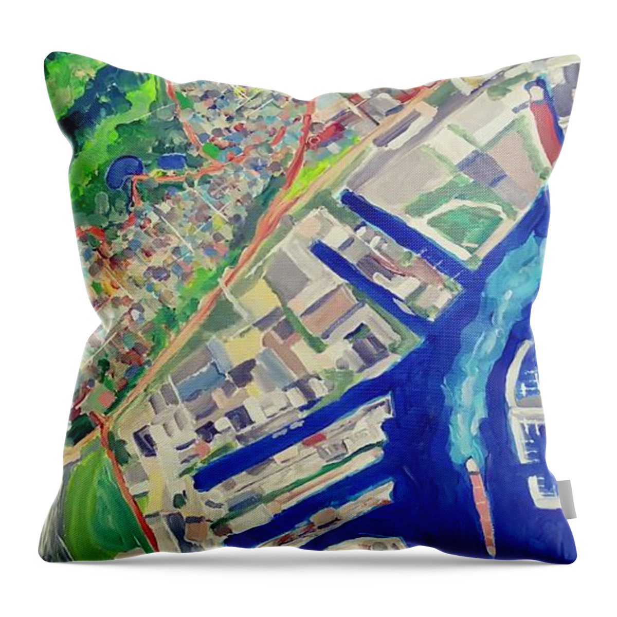 Not A Map Throw Pillow featuring the painting Duluth by Rodger Ellingson