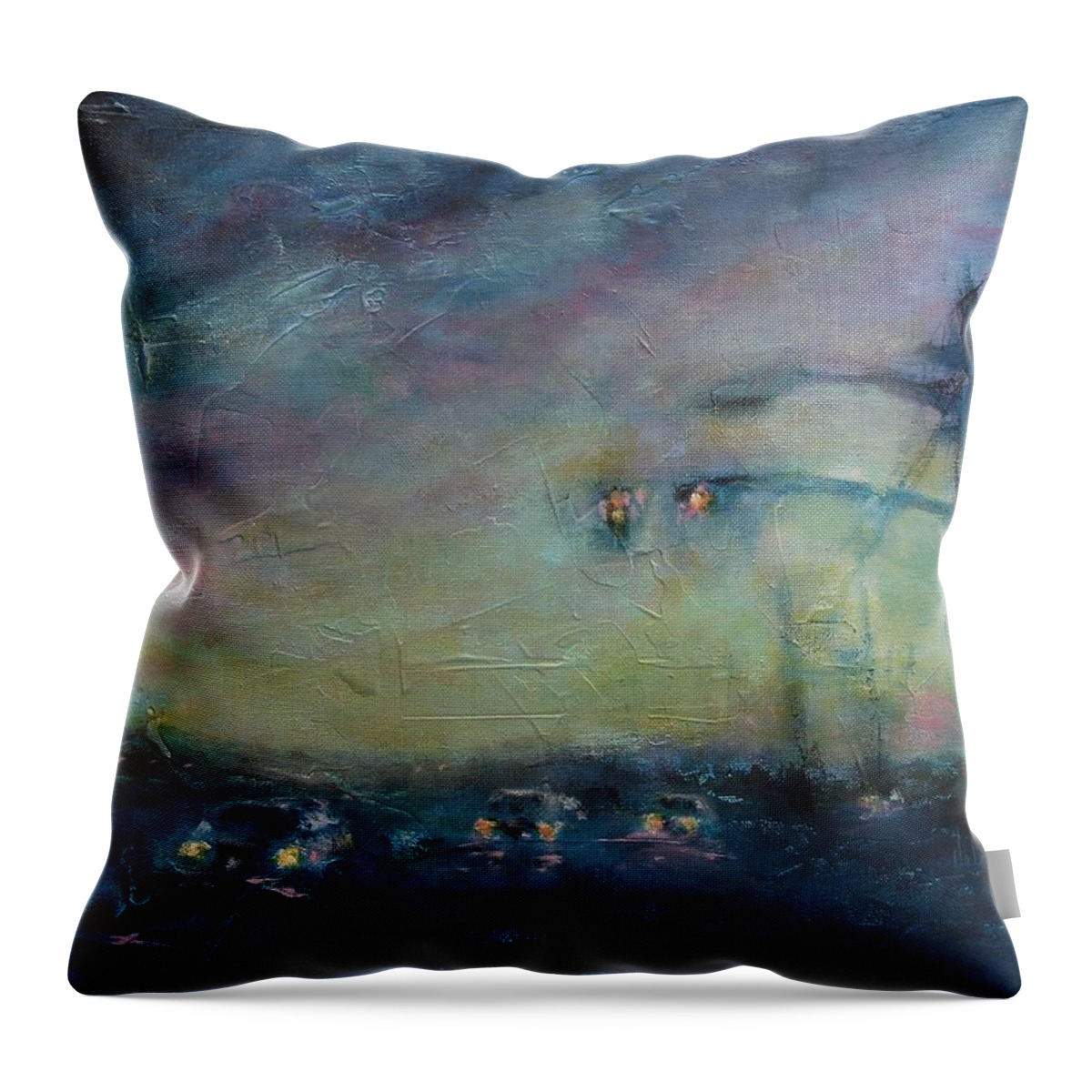 Night Scenes Throw Pillow featuring the painting Dusk by Valerie Greene
