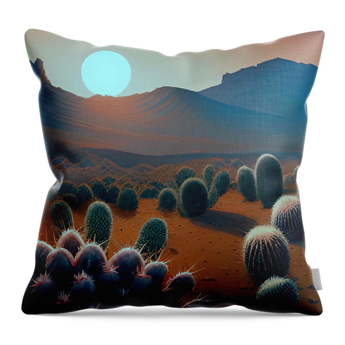 Desert Throw Pillow featuring the mixed media Dusky Southwestern Desert No4 by Bonnie Bruno