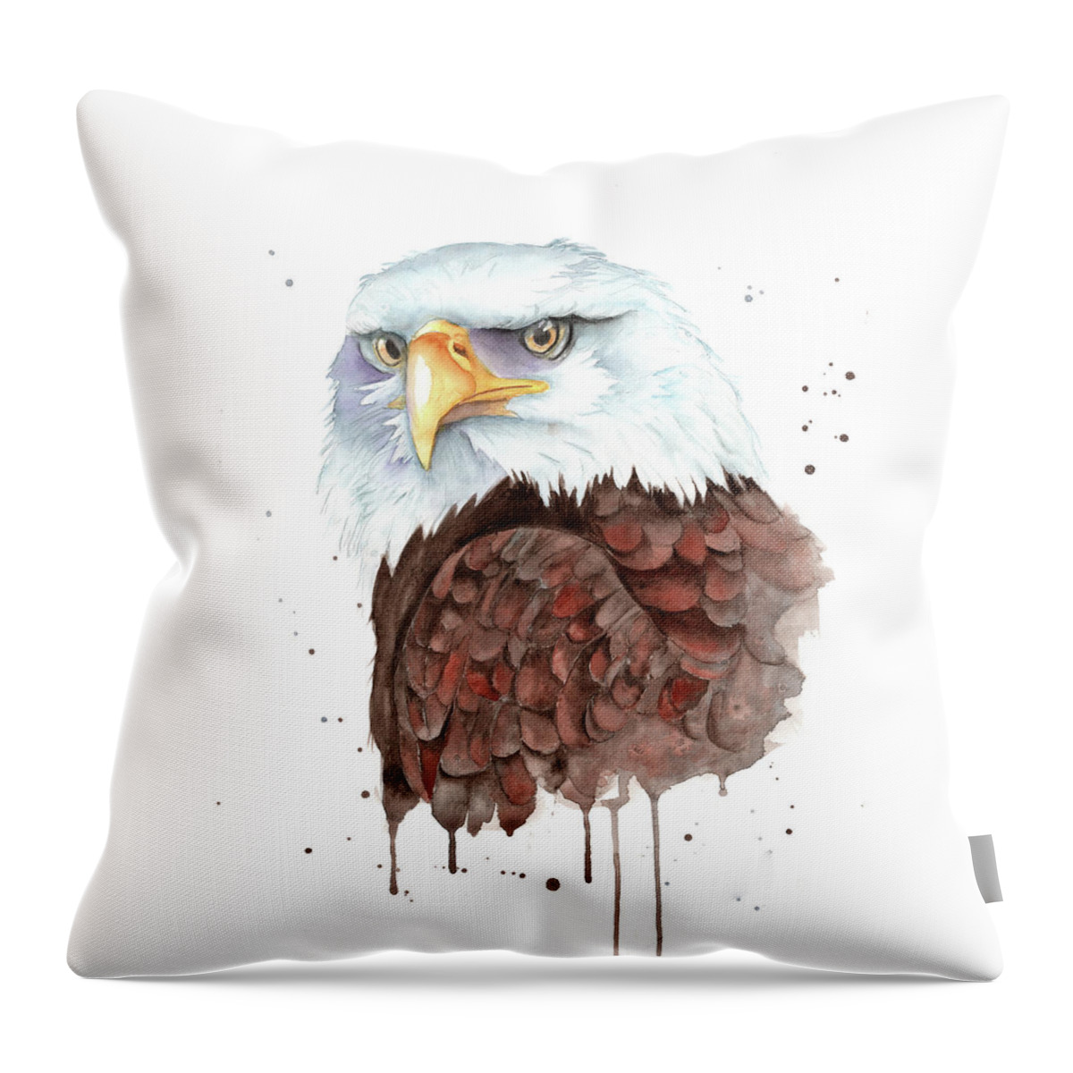Eagle Throw Pillow featuring the painting Eagle Eyes by Jeanette Mahoney