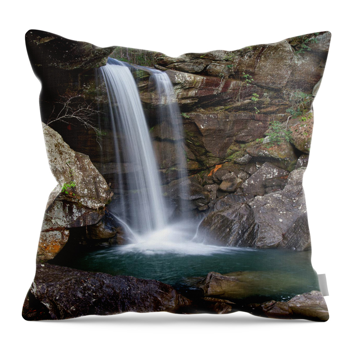 Eagle Falls Throw Pillow featuring the photograph Eagle Falls 32 by Phil Perkins