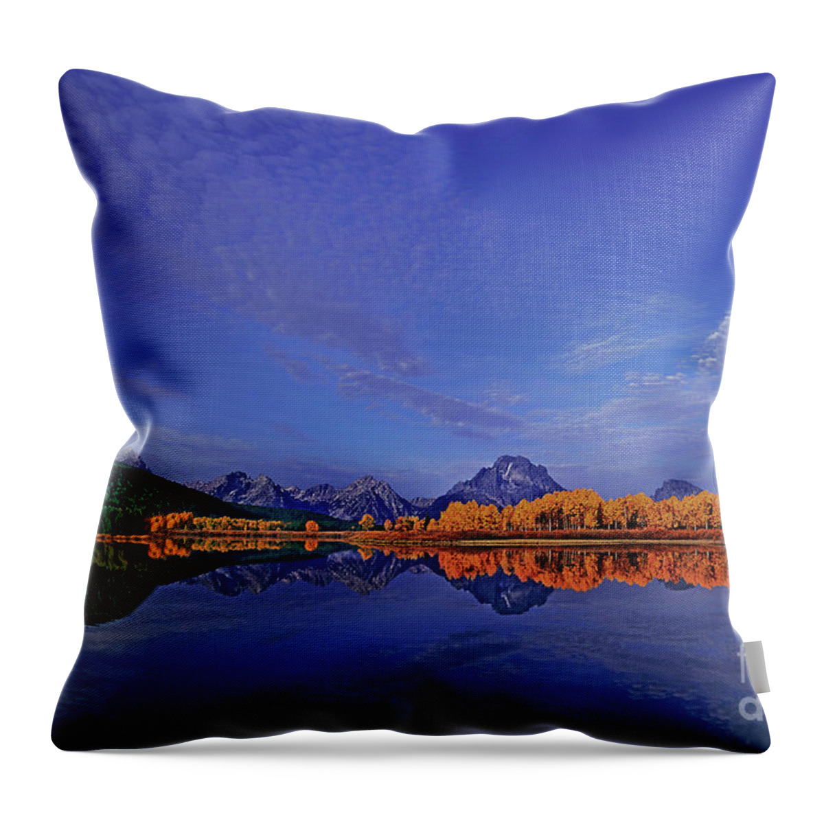 Dave Wellling Throw Pillow featuring the photograph Early Fall Morning Oxbow Bend Grand Tetons National Park by Dave Welling