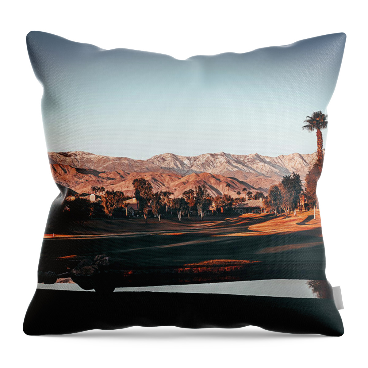 Golf Throw Pillow featuring the photograph Early Morning on the 8th by Chris Casas