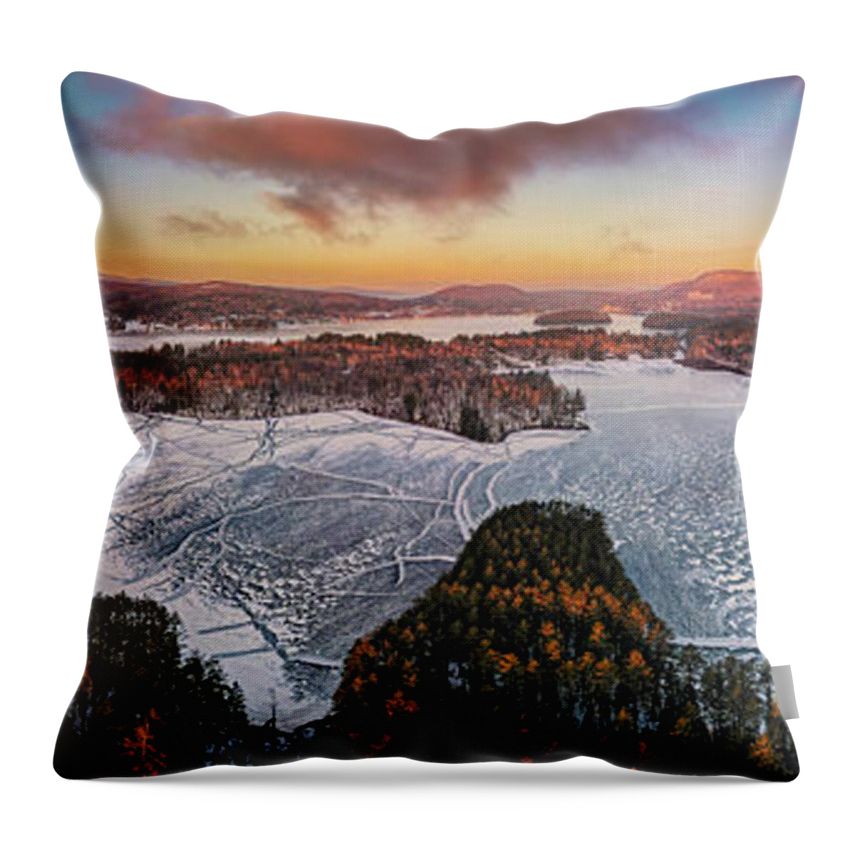 2020 Throw Pillow featuring the photograph Early Winter At Spectacle Pond - Brighton, VT by John Rowe