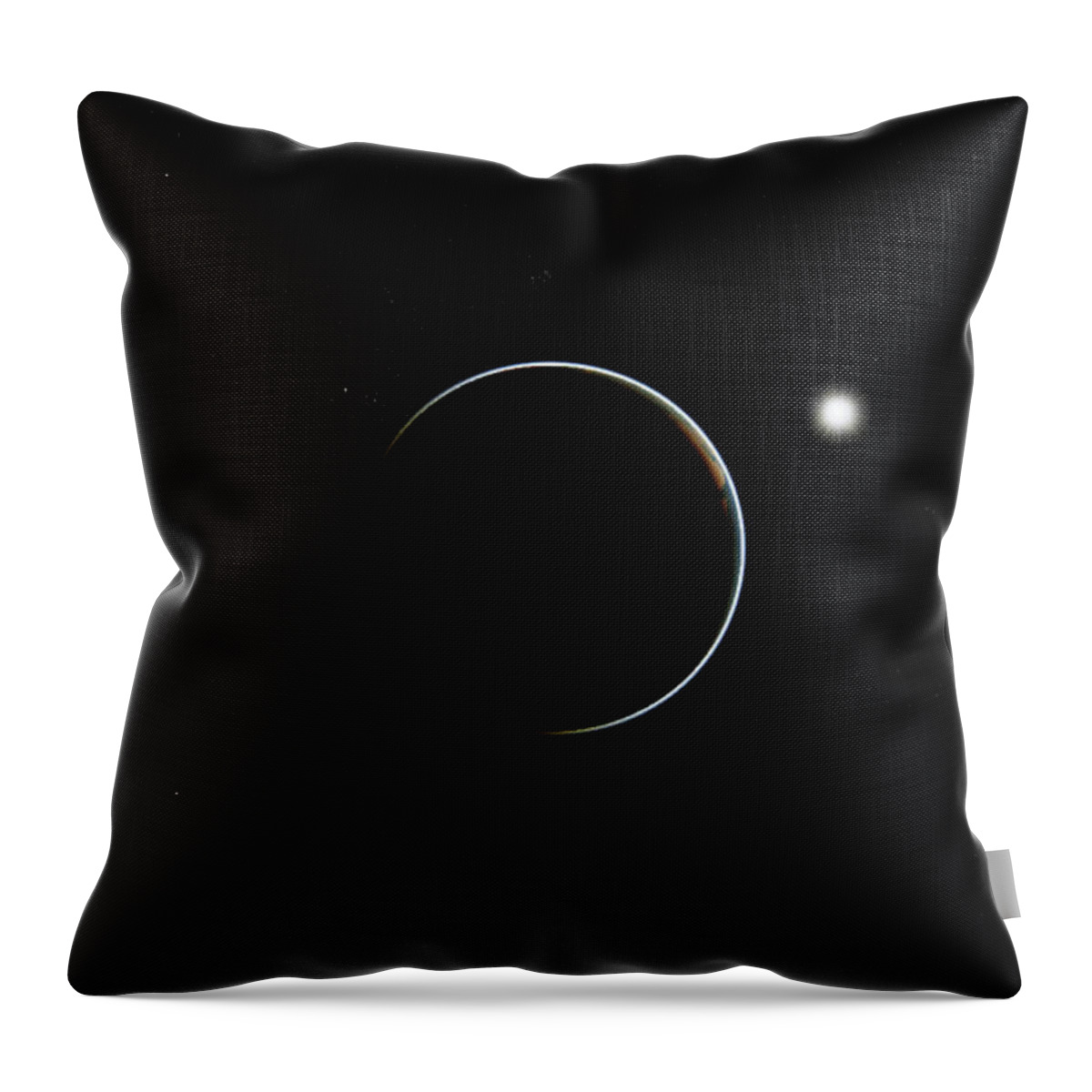 3d Throw Pillow featuring the digital art Earth crescent by Karine GADRE