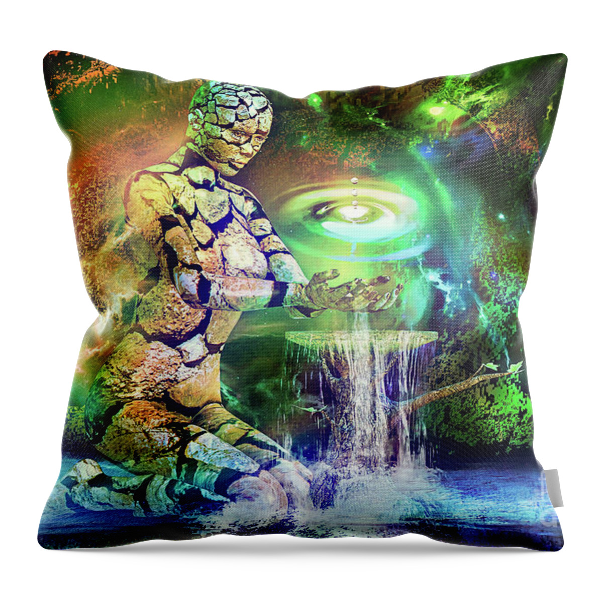 Life Throw Pillow featuring the digital art Earth Life X by Shadowlea Is